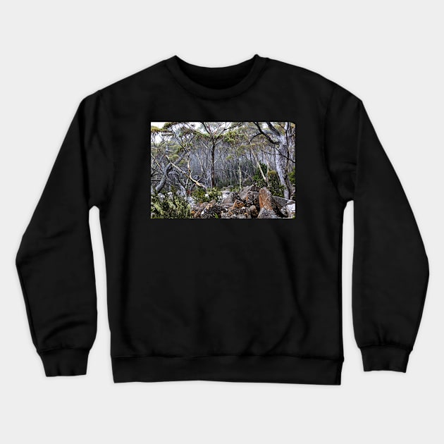 Forrest in the fog Crewneck Sweatshirt by Kirkcov